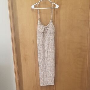 No Boundaries Paisley Midi Dress - Tan